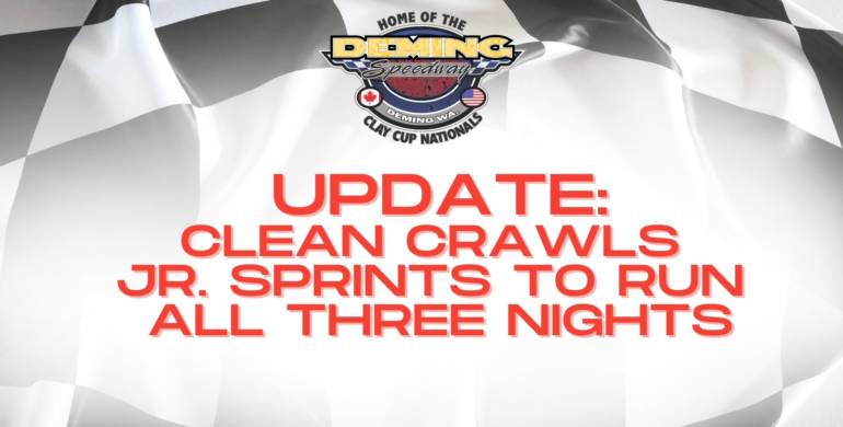 UPDATE! Clean Crawls Junior Sprints Running ALL THREE Nights